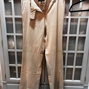 Ann Taylor Tan High-Waisted Trousers